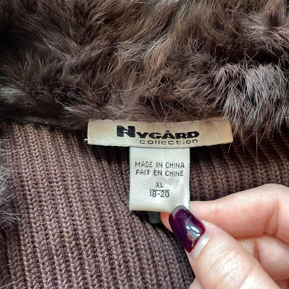 Brown Leather and Rabbit Fur Light Jacket - Picture 2 of 6